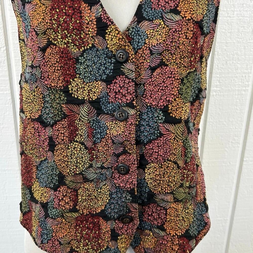 The Limited Floral Tapestry Button Front Vest Small Vintage - Picture 3 of 5